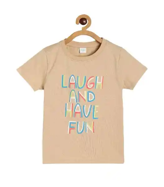 Boys Beige Pack of 1 T-Shirt
